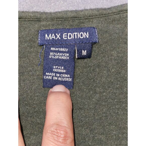 Max Edition Womens Dress Medium Green 3/4 Sleeve Mid Length Dress - Picture 3 of 7